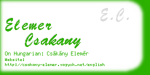 elemer csakany business card